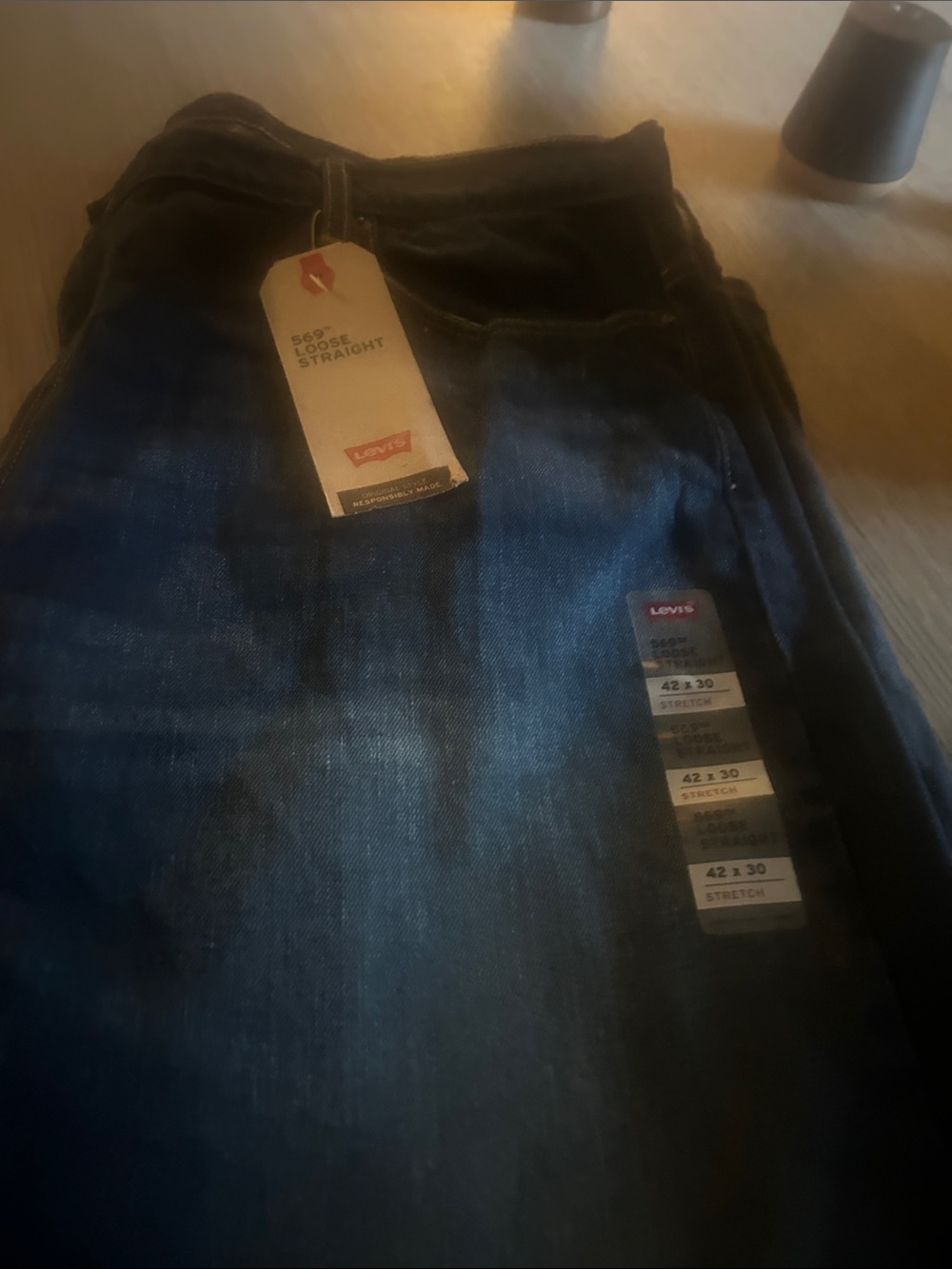 Levi's Men's Straight Jeans in Dark Blue Denim